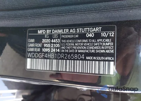 2013 Mercedes-Benz C 250 Sport from USA, damaged, VIN WDDGF4HB1DR265804